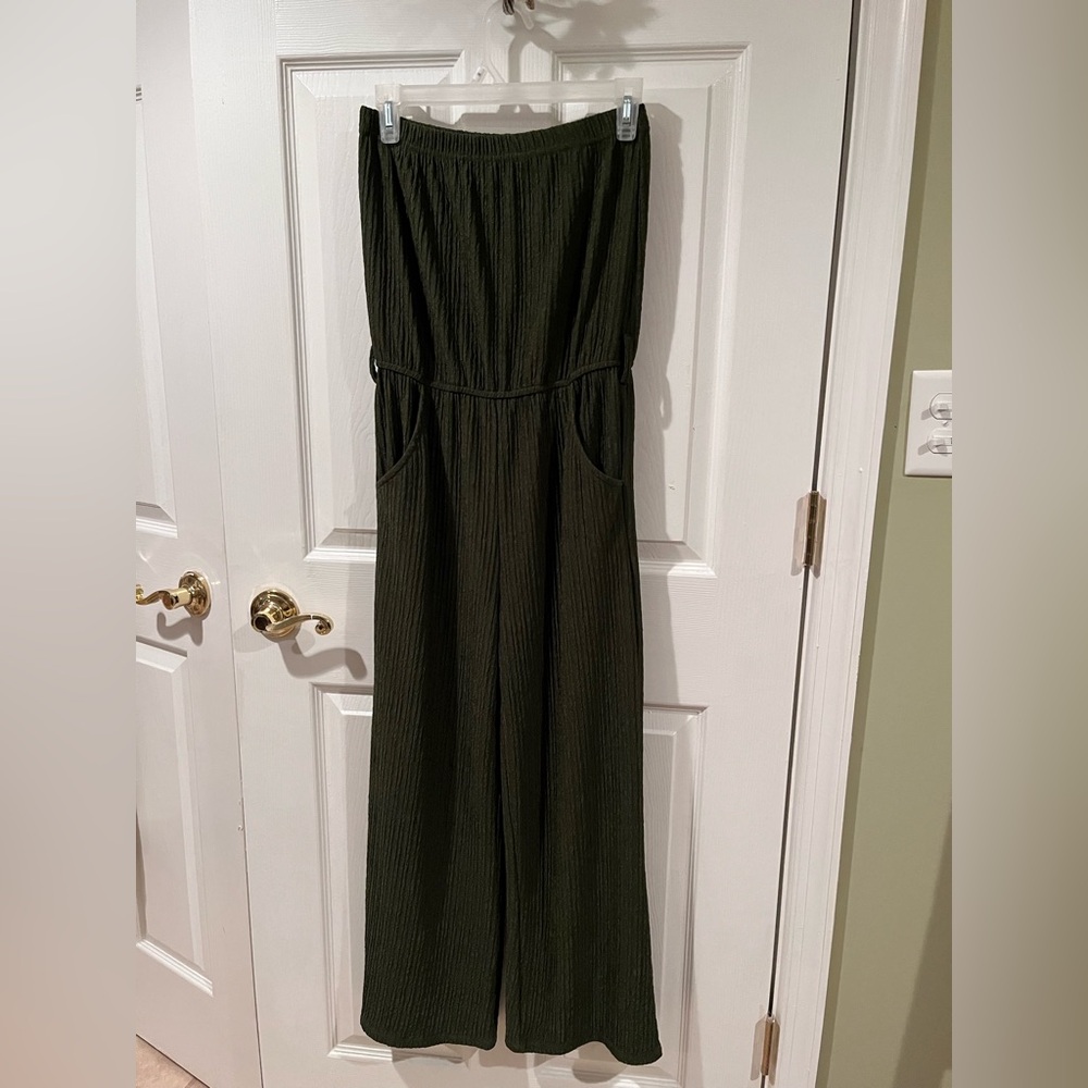 Chic Dark Green Bandeau Jumpsuit